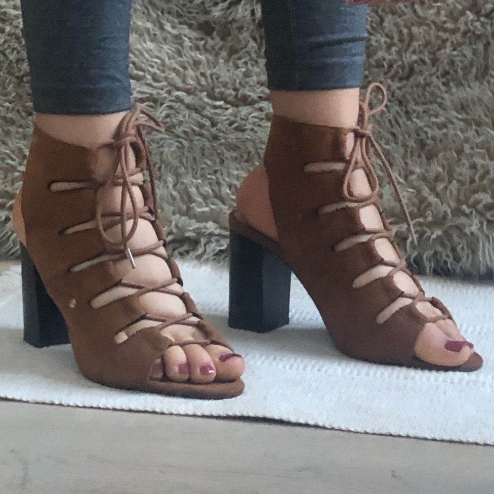 Forever21 Lace Up Chunky Heel